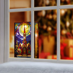 Battery Operated Lit Church Street Glass Table Top 50 Warm White LEDs