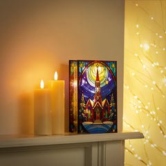 Battery Operated Lit Church Street Glass Table Top 50 Warm White LEDs