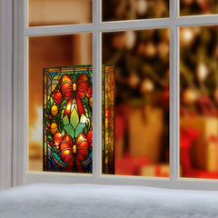 Battery Operated Lit Wreath Glass Table Top 50 Warm White LEDs