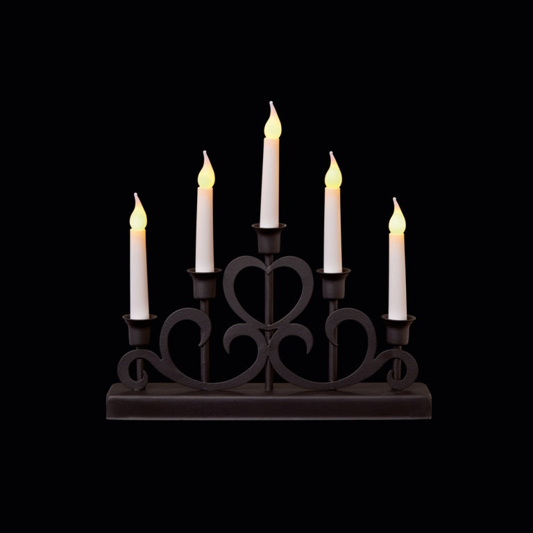 5 LED Vintage Heart Candle Bridge