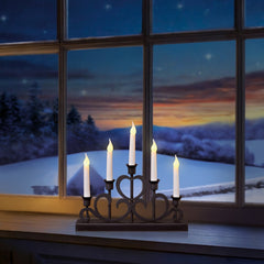 5 LED Vintage Heart Candle Bridge