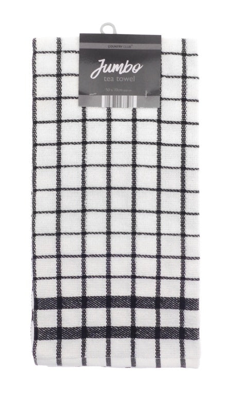 Luxury Jumbo Terry Check Tea Towels