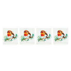 4 Piece Ceramic Robin Coasters