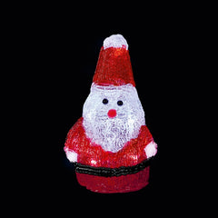 Battery Operated Lit Red Acrylic Santa With 10 LEDs