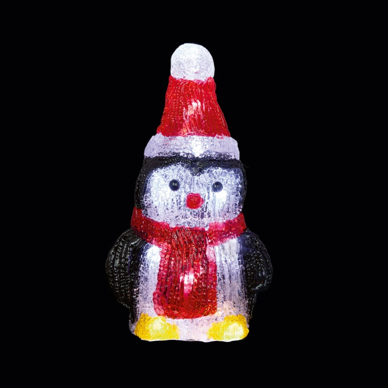 Battery Operated Acrylic Penguin With 10 LEDs