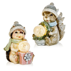 Battery Operated Lit Xmas Animals Snowball