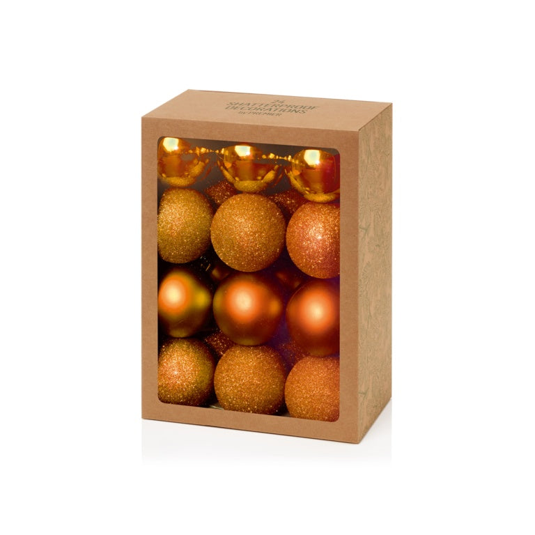 Caramel Multi Finish Baubles