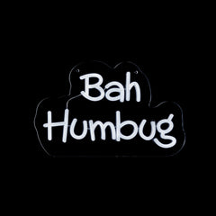 Bah Humbug Hanging Lit Neon Sign