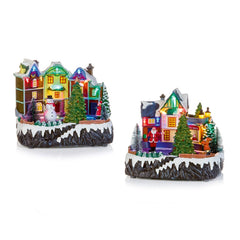 Battery Operated Lit Village Santa Snow Snowman