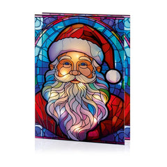 Battery Operated Lit Glass Santa Table Top 50 Warm White LEDs