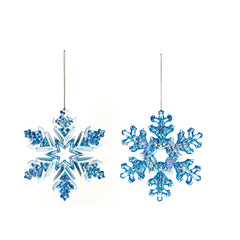 Blue Snowflake Hanging Decorations