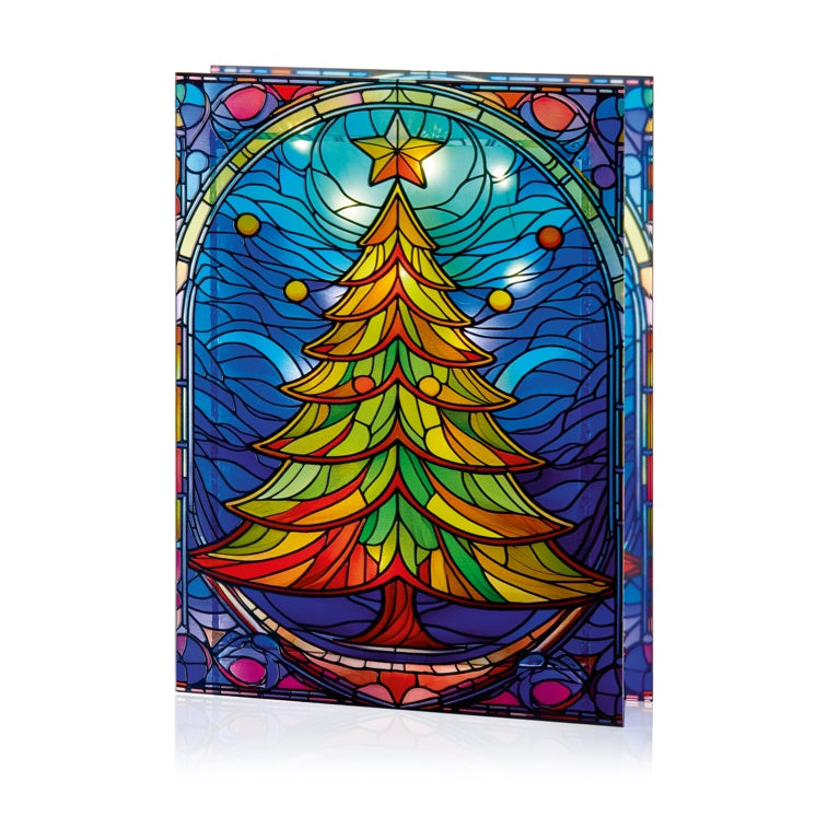 Battery Operated Lit Glass Tree Table Top 50 Warm White LEDs
