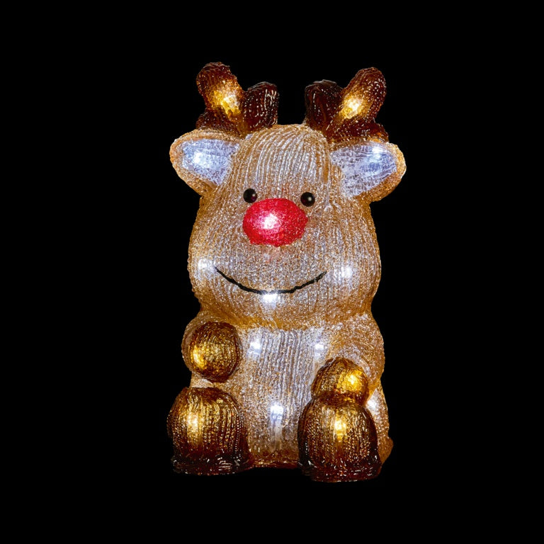 Battery Operated Lit Antler Reindeer 24 LEDs & Timer