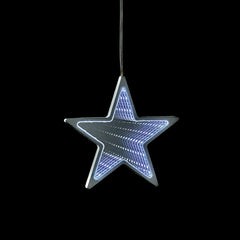 Battery Operated Lit Star Mirror With White LEDs