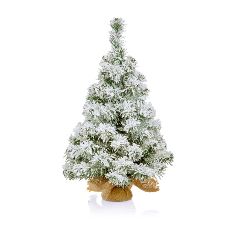 Burlap Flocked Tree