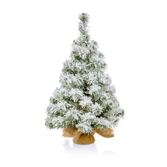 Burlap Flocked Tree