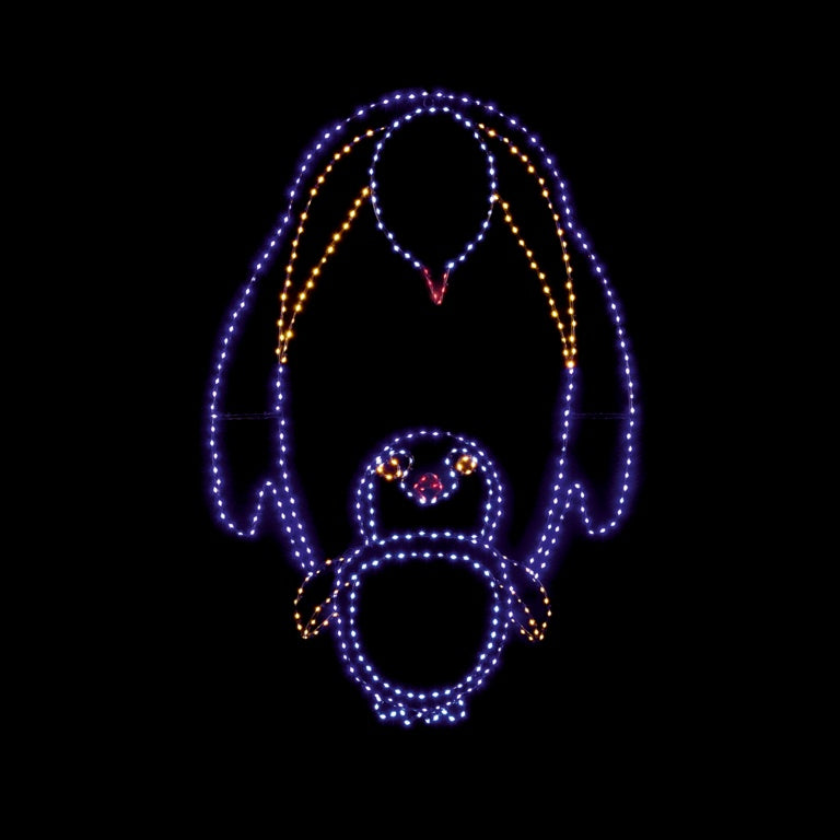 447 LED Mother & Baby Penguins