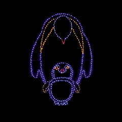 447 LED Mother & Baby Penguins
