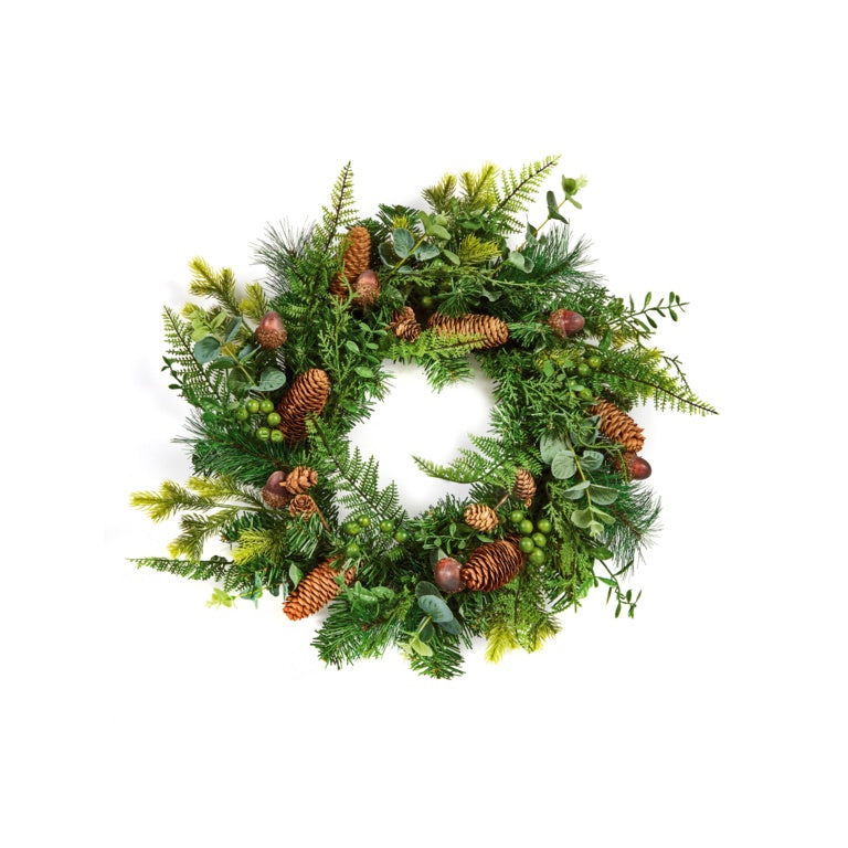 Acorn Wreath Fern Cones