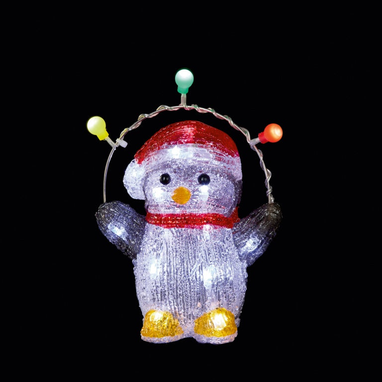 Battery Operated Acrylic Penguin With 20 LEDs
