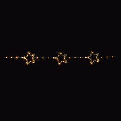 8 Piece Battery Operated Lit Star Lit String 136 Warm White LEDs