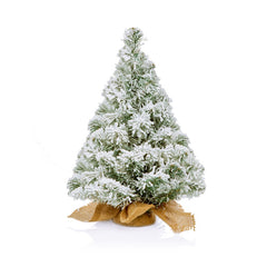 Burlap Flocked Tree