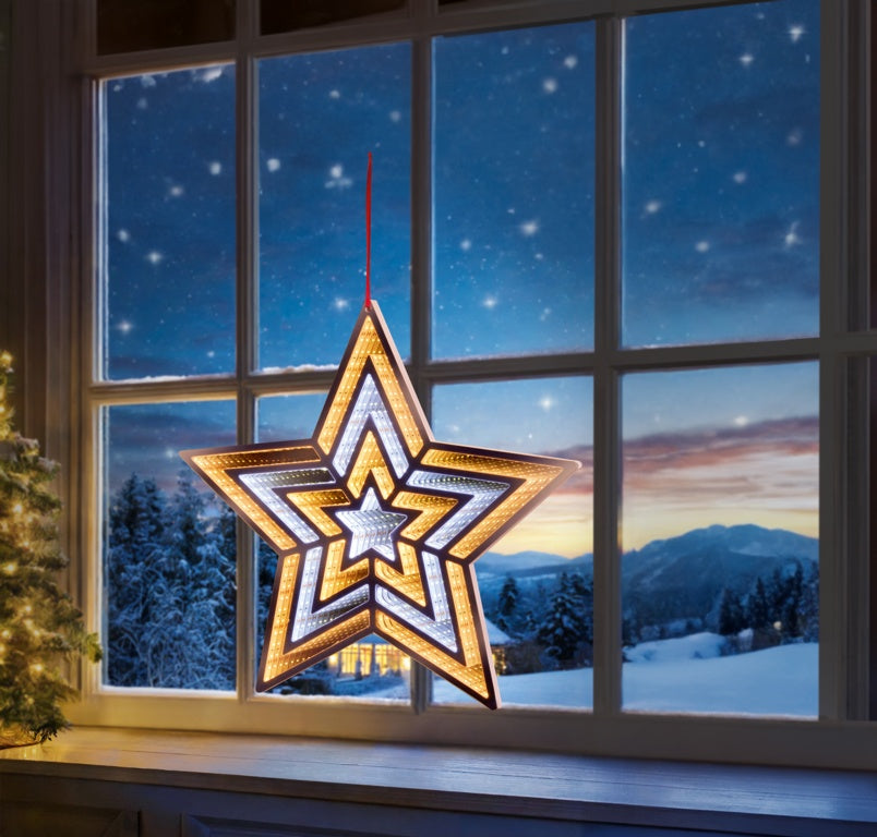 4 Layer Infinity Star White & Warm White