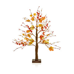 Battery Operated Warm White Lit Maple Leaf Table Top Tree