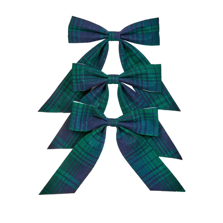 Blue Plaid Bows On Backing Card
