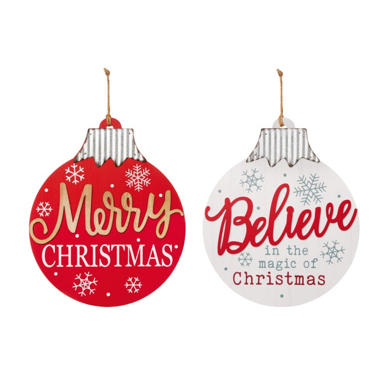 Christmas Bauble Hanger Red/White