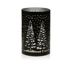 Black & Silver Metal Tree Scene Tea Light Holder