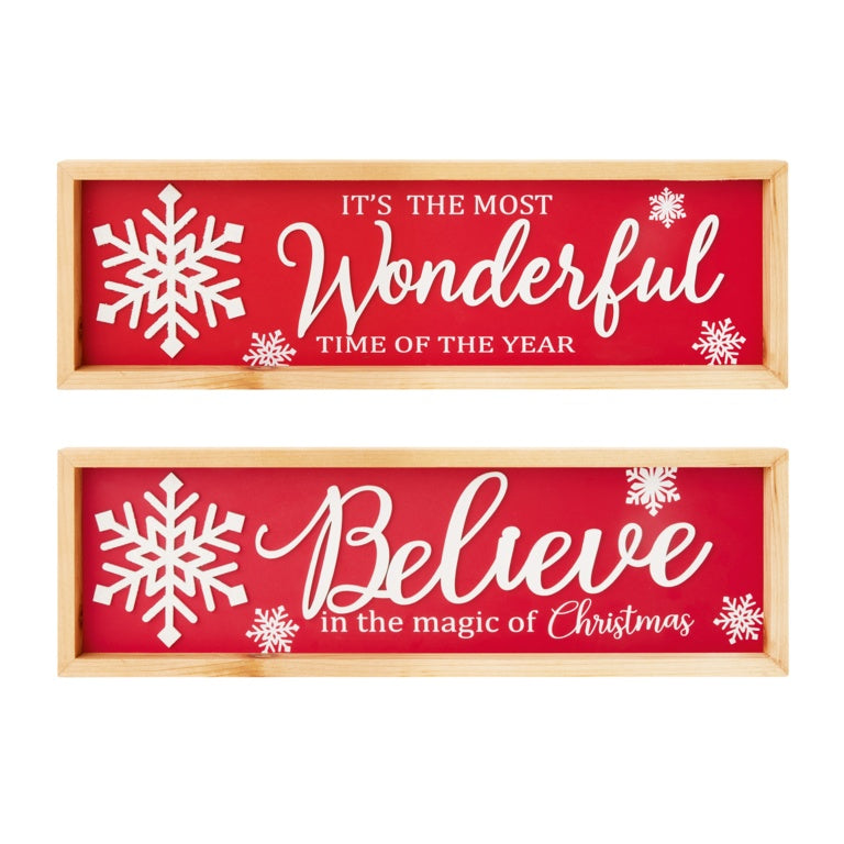 Christmas Wood Hanger Believe Wonderful