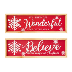 Christmas Wood Hanger Believe Wonderful