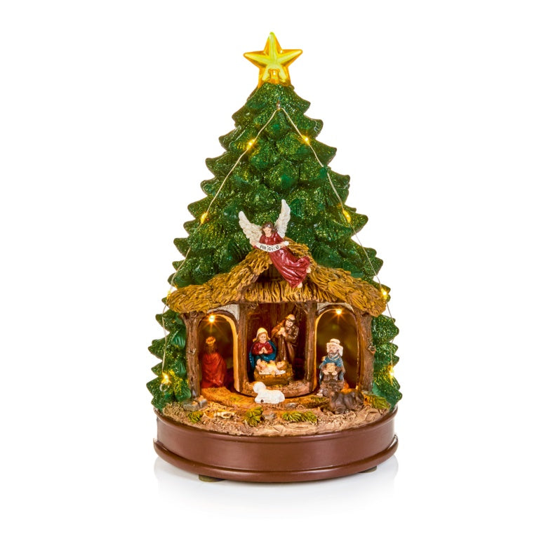 Battery Operated Lit Animated Musical Tree Scene
