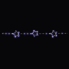 8 Piece Battery Operated Lit Star Lit String 136 White LED