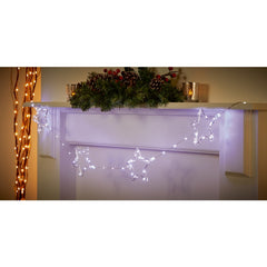8 Piece Battery Operated Lit Star Lit String 136 White LED