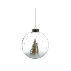 Clear Glass Bauble With Champagne Gold Tree