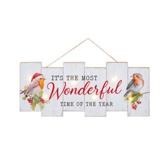 Battery Operated Robin Scene Plaque