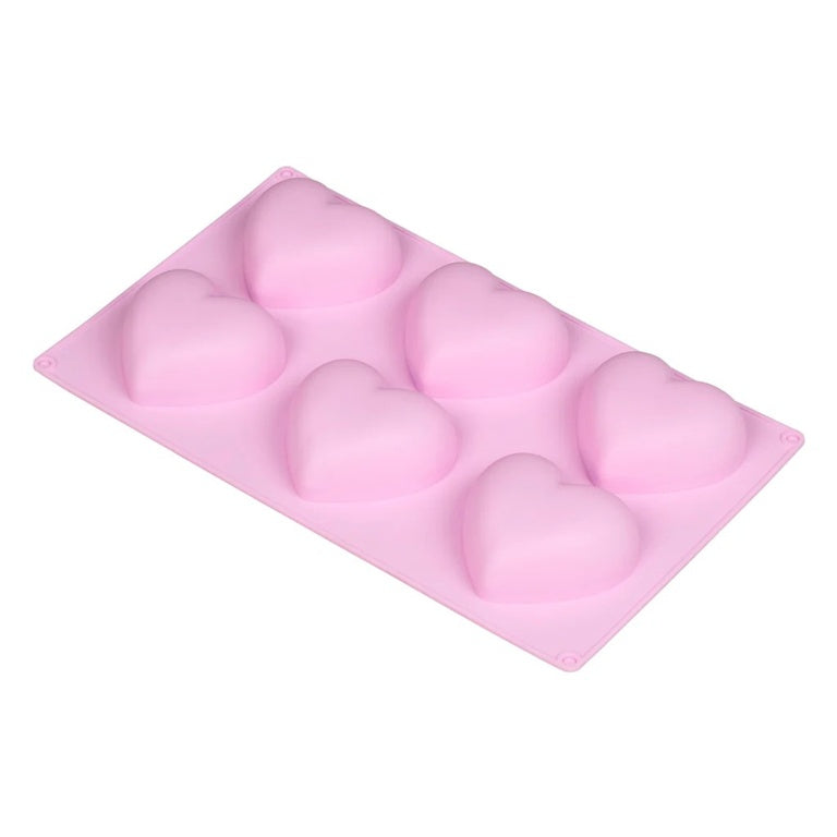 6 Heart Shaped Silicone Mould