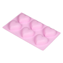 6 Heart Shaped Silicone Mould