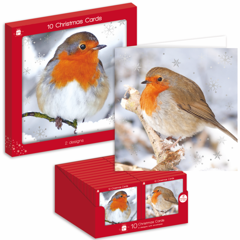 Square Christmas Cards Pack 10