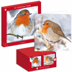 Square Christmas Cards Pack 10