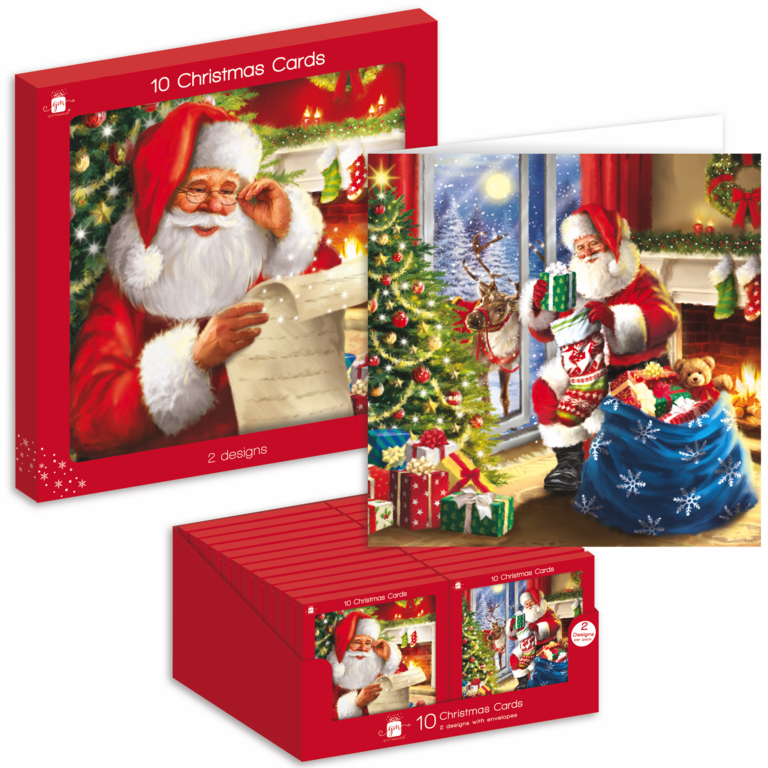 Square Christmas Cards Pack 10