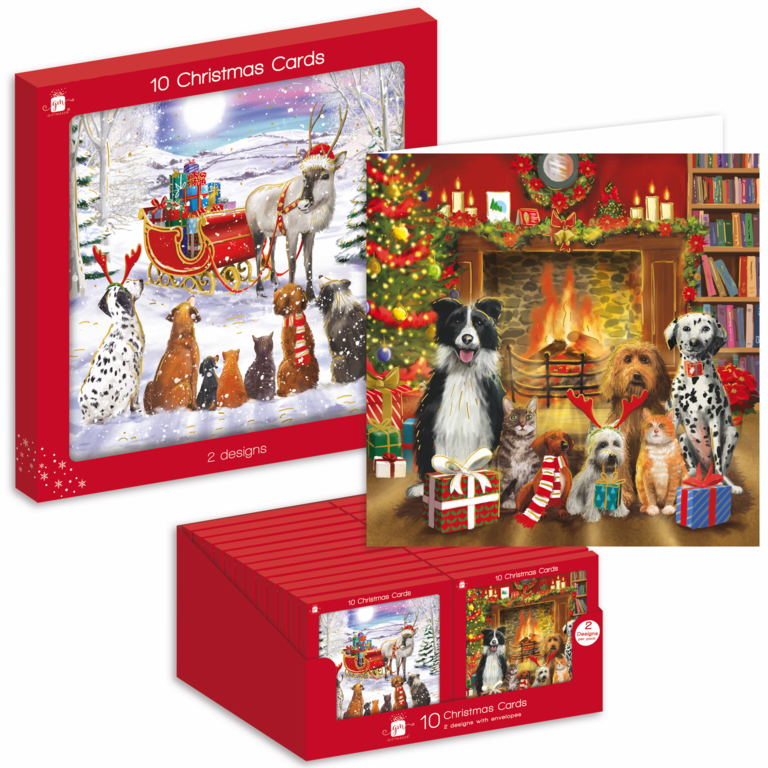 Square Christmas Cards Pack 10
