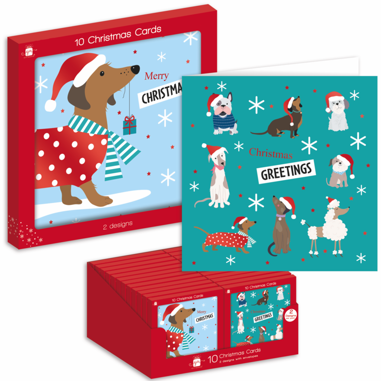 Square Christmas Cards Pack 10