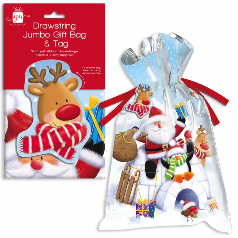 Drawstring Jumbo Gift Bag & Tag