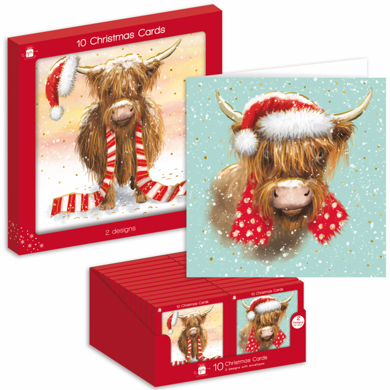 Square Christmas Cards Pack 10