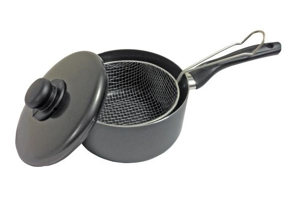 The Chefs Choice Polished Chip Pan & Lid