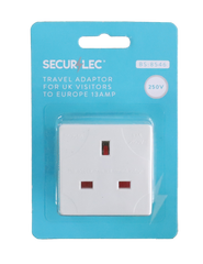 Travel Adaptor for UK Visitors to Europe 13A 250V