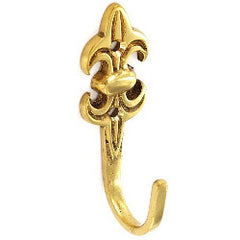 Brass Tieback Hooks Fleur-De-Lys (2)